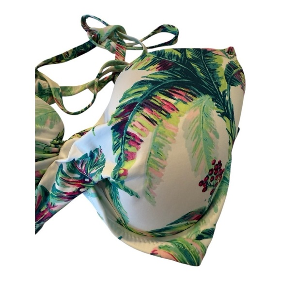 Jessica Simpson Jungle Cruise Twist Front Print D Cup Bikini Top Size XL D NEW - Picture 6 of 11